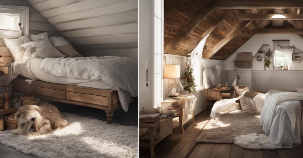 Romantyczna sypialnia na poddaszu – klimatyczna aranżacja ze skosami