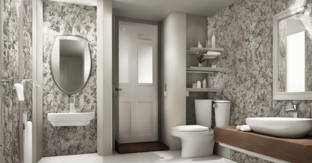 Łazienka z tapetą aranżacje: Modne i efektowne inspiracje dla twojego wnętrza